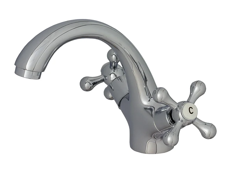 ROBINETTERIE MURALE POUR LAVABO RETRO CHROME
