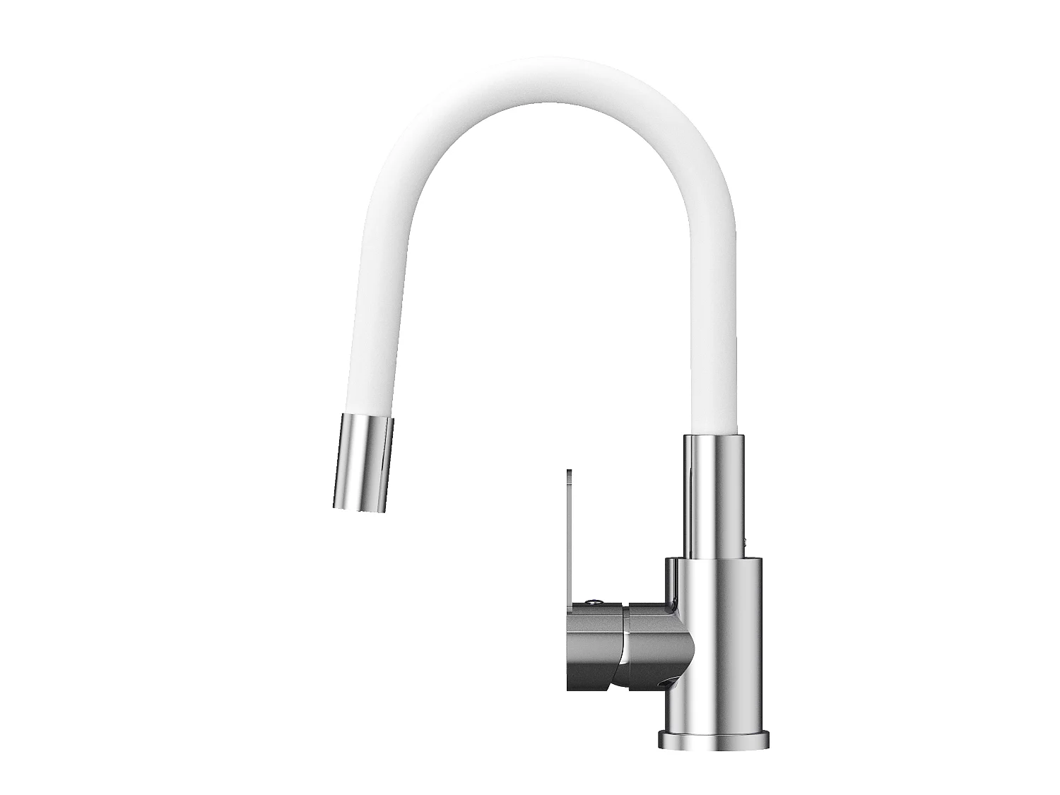 Mélangeur de cuisine à bec flexible blanc GRADO PLUS aérateur de bec pivotant