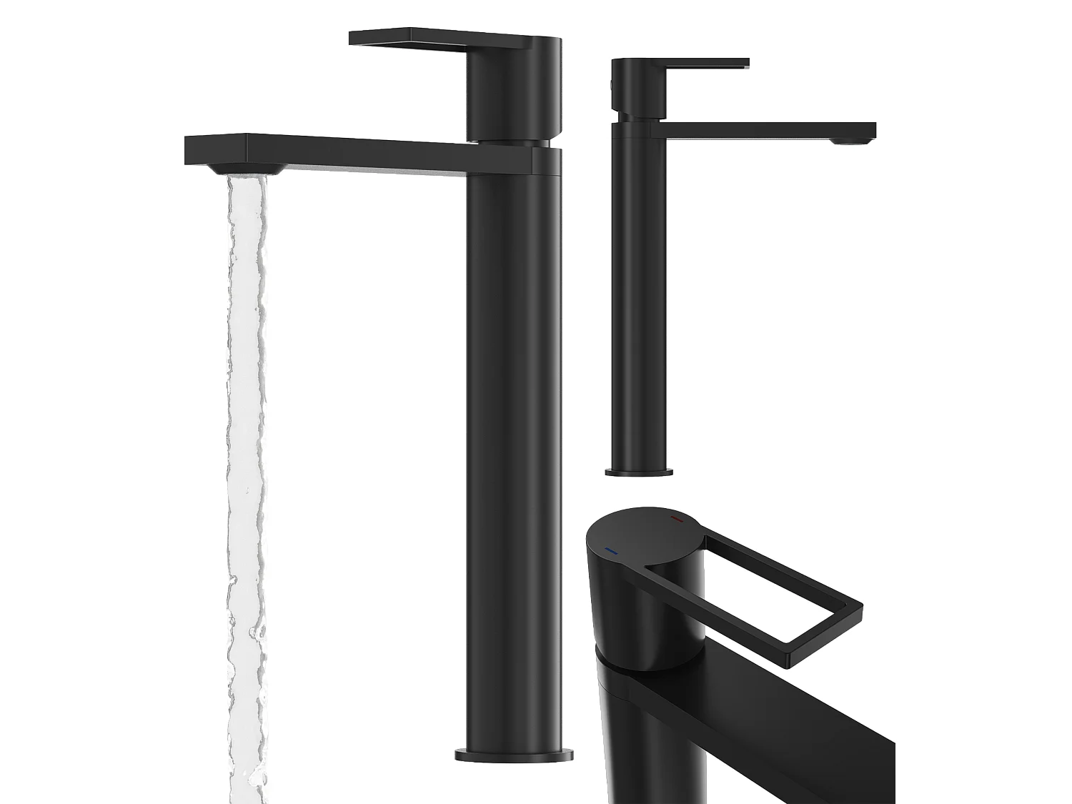 MITIGEUR DE LAVABO NOIR HAUTE SALLE DE BAIN LAITON ROBINET SUR PIED ARMA