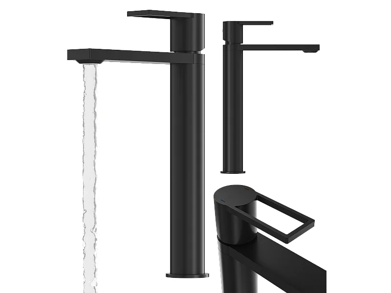 MITIGEUR DE LAVABO NOIR HAUTE SALLE DE BAIN LAITON ROBINET SUR PIED ARMA