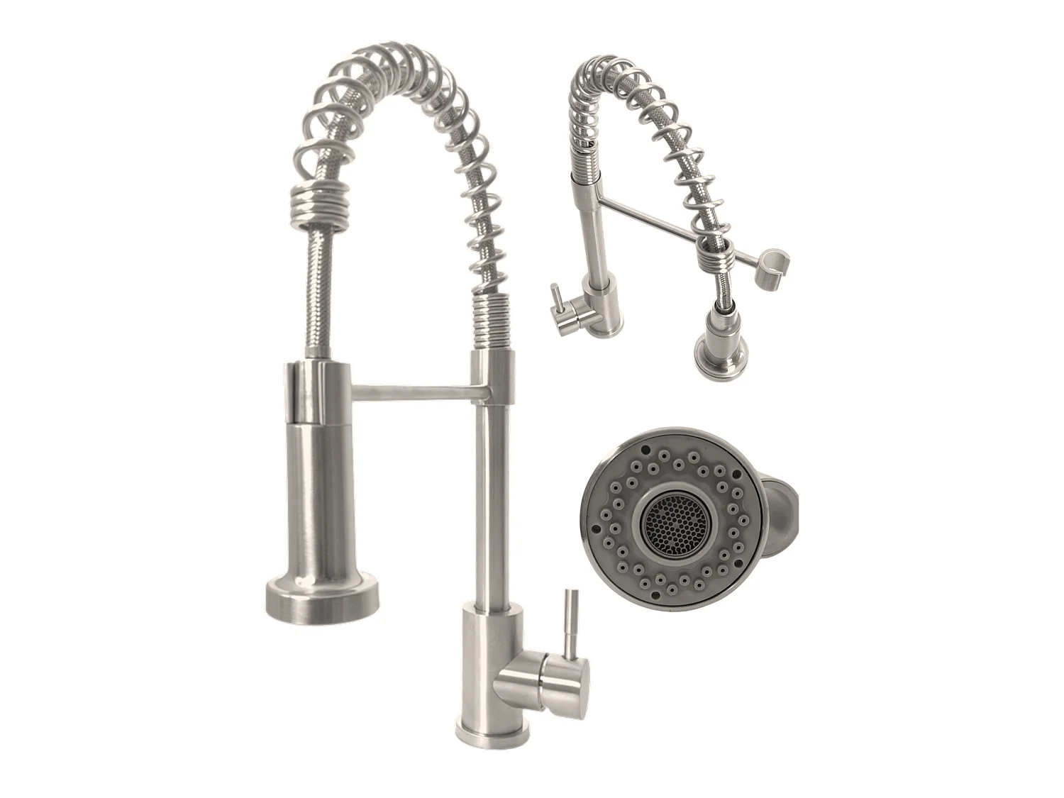 ROBINET DE CUISINE INOX BROSSÉ ROBINET D'ÉVIER MODERNE SANTO