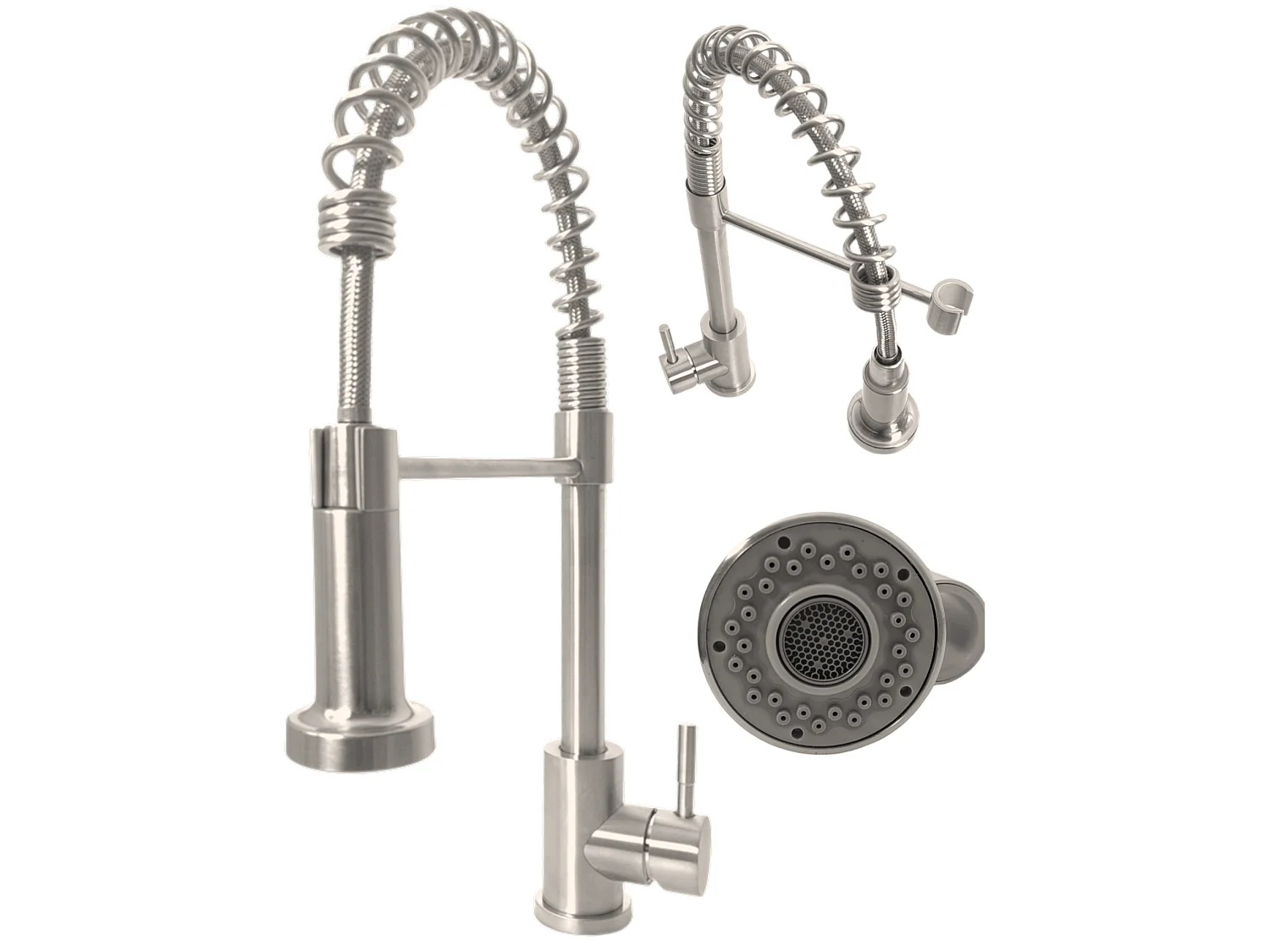 ROBINET DE CUISINE INOX BROSSÉ ROBINET D'ÉVIER MODERNE SANTO