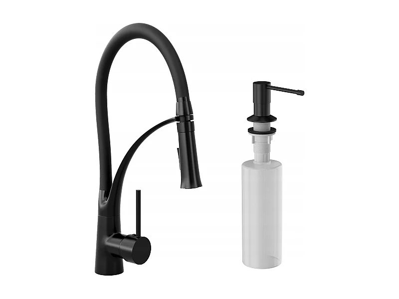 Mitigeur Cuisine NEXO Noir avec Distributeur Inclus