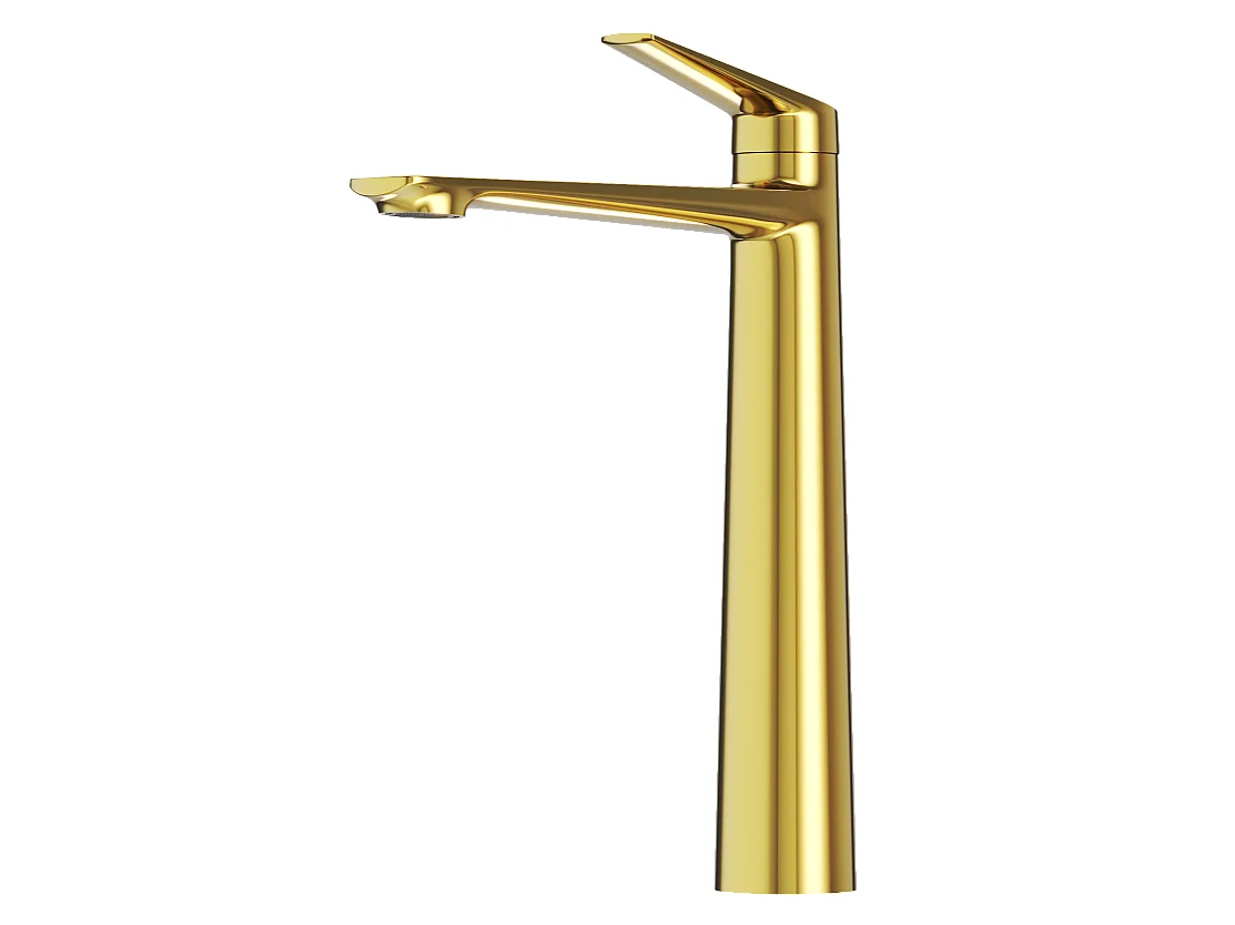 MITIGEUR LAVABO OR SALLE DE BAIN LAITON HAUT ROBINET SUR PIED NAVE