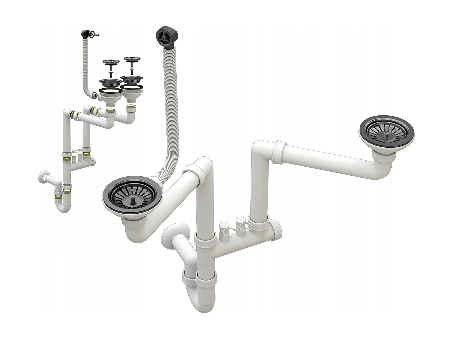 NEXO BLACK KITCHEN MIXER + SIPHON BLACK 2 COMPARTMENT