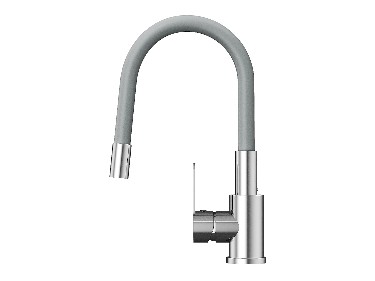 Mélangeur de cuisine à bec flexible Gris GRADO PLUS aérateur de bec pivotant