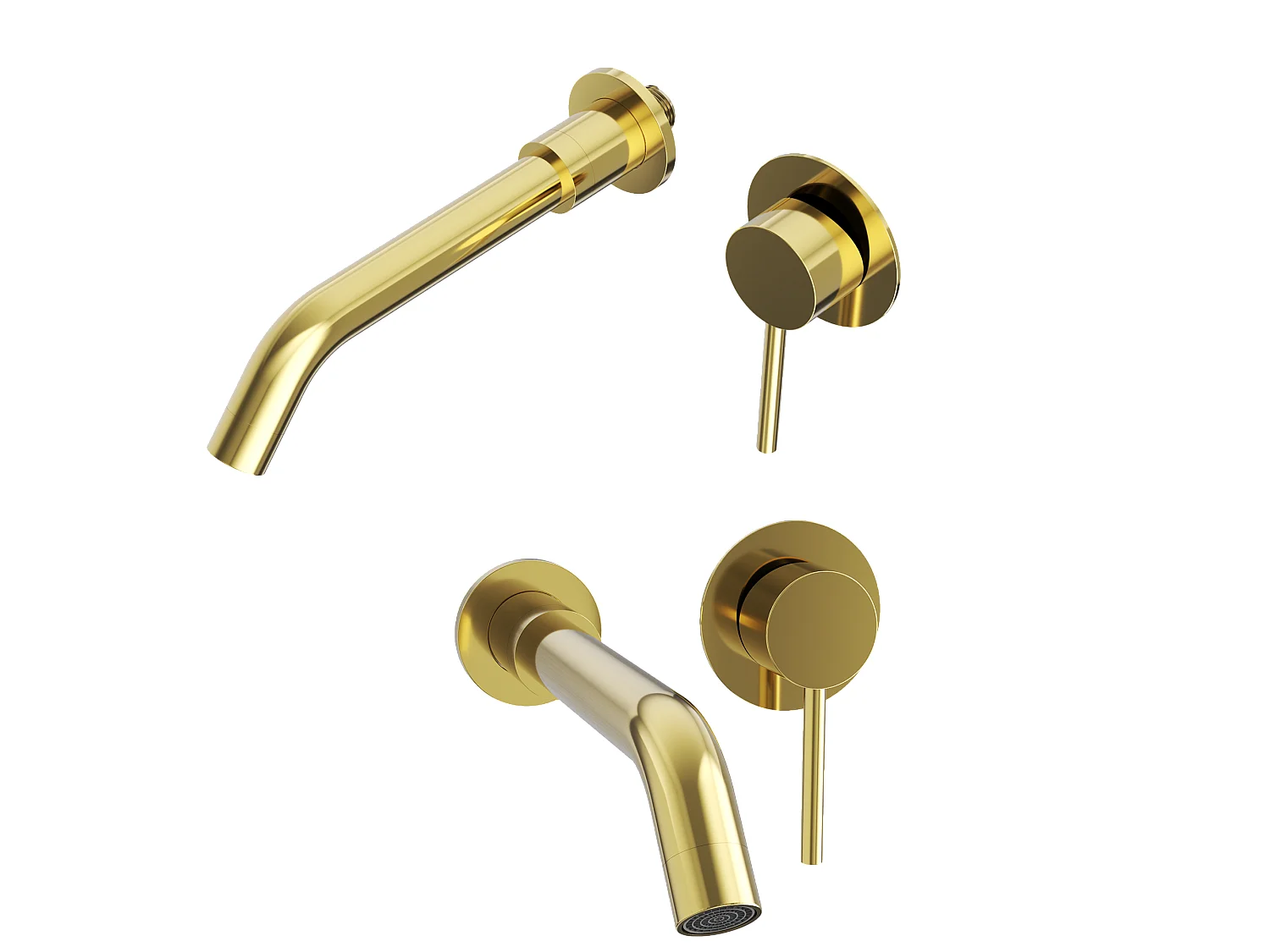 Mitigeur de lavabo pour montage encastré robinet en laiton Kivo Gold