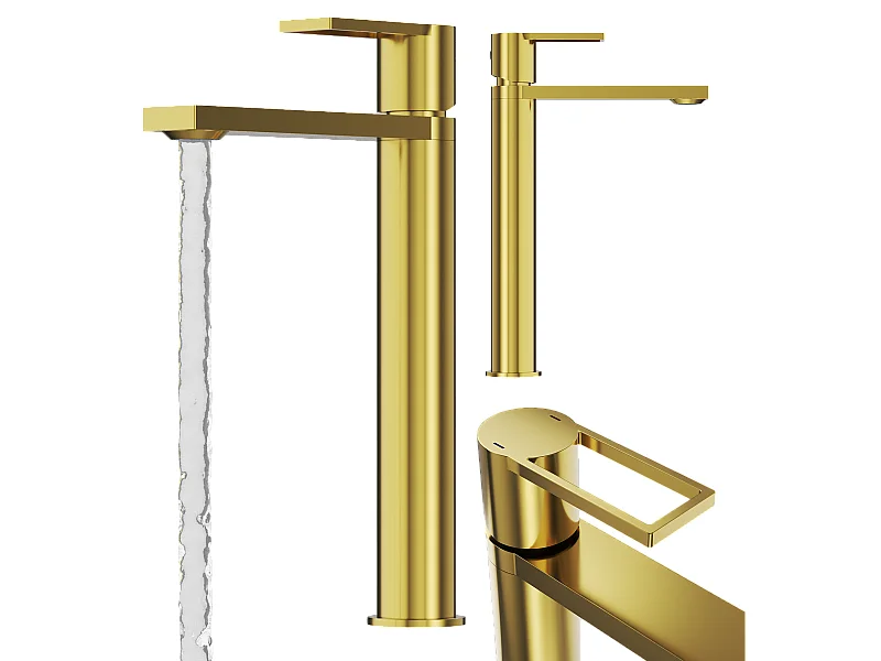 MITIGEUR DE LAVABO LAITON HAUTE OR SALLE DE BAIN ROBINET SUR PIED ARMA