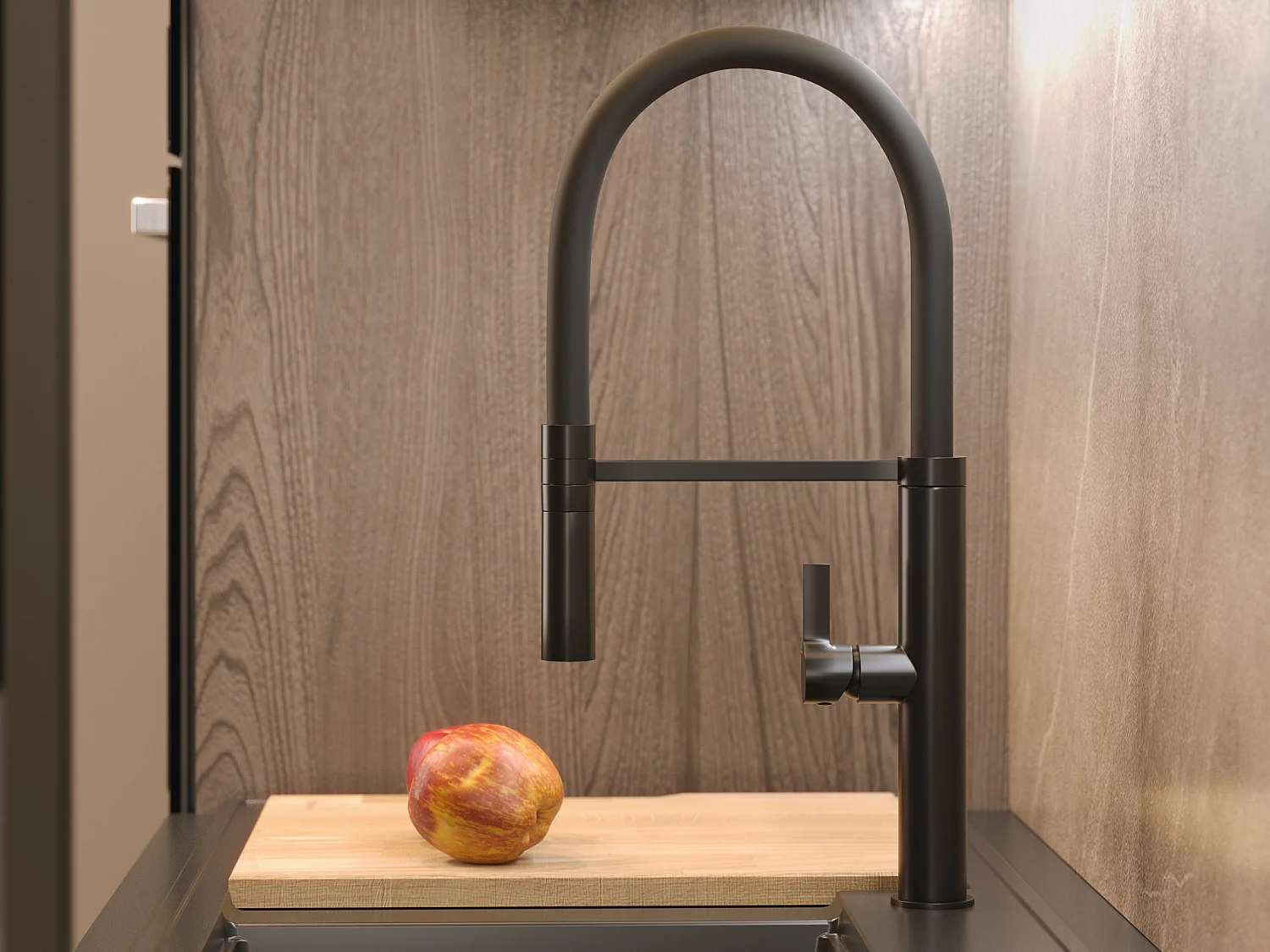 FULL CZARNA BATERIA KUCHENNA Z WYCIĄGANĄ WYLEWKĄ