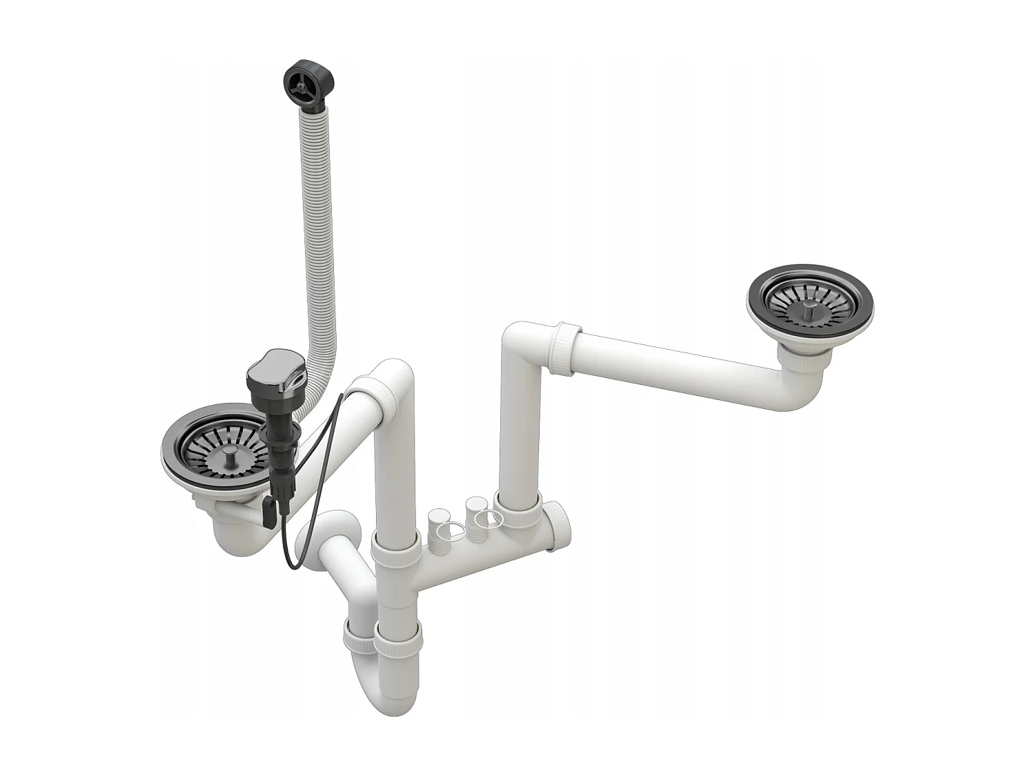 NEXO BLACK KITCHEN MIXER + SIPHON BLACK 2 COMPARTMENT A