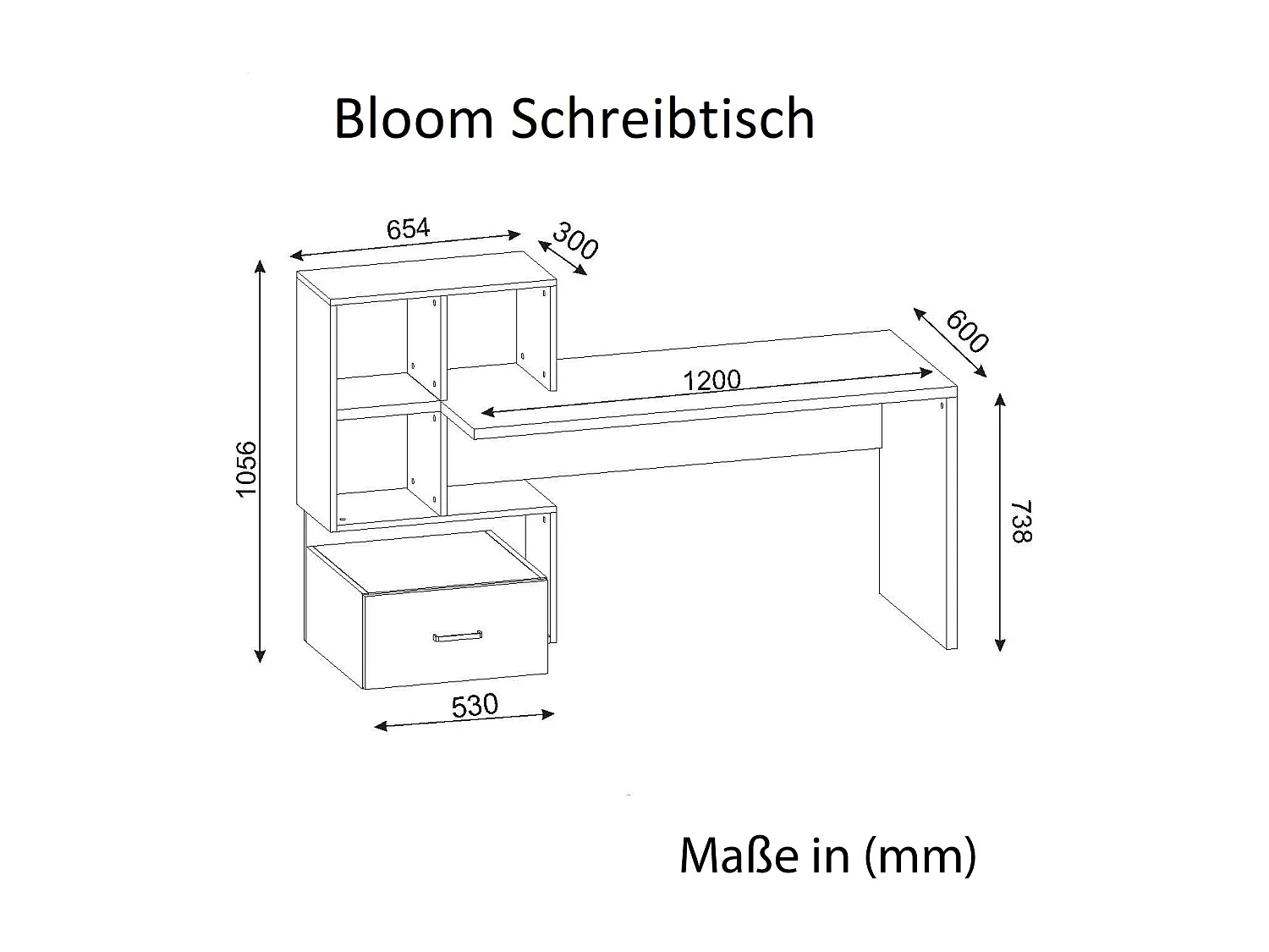 Schreibtisch  Bloom Weiß Walnuss