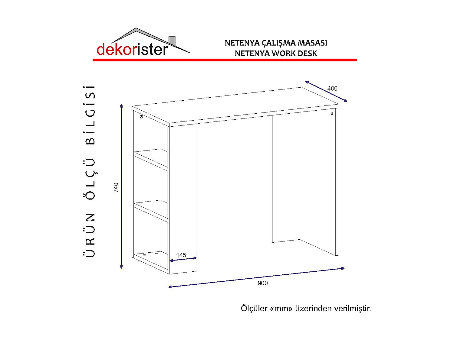 Schreibtisch Netenya Weiss