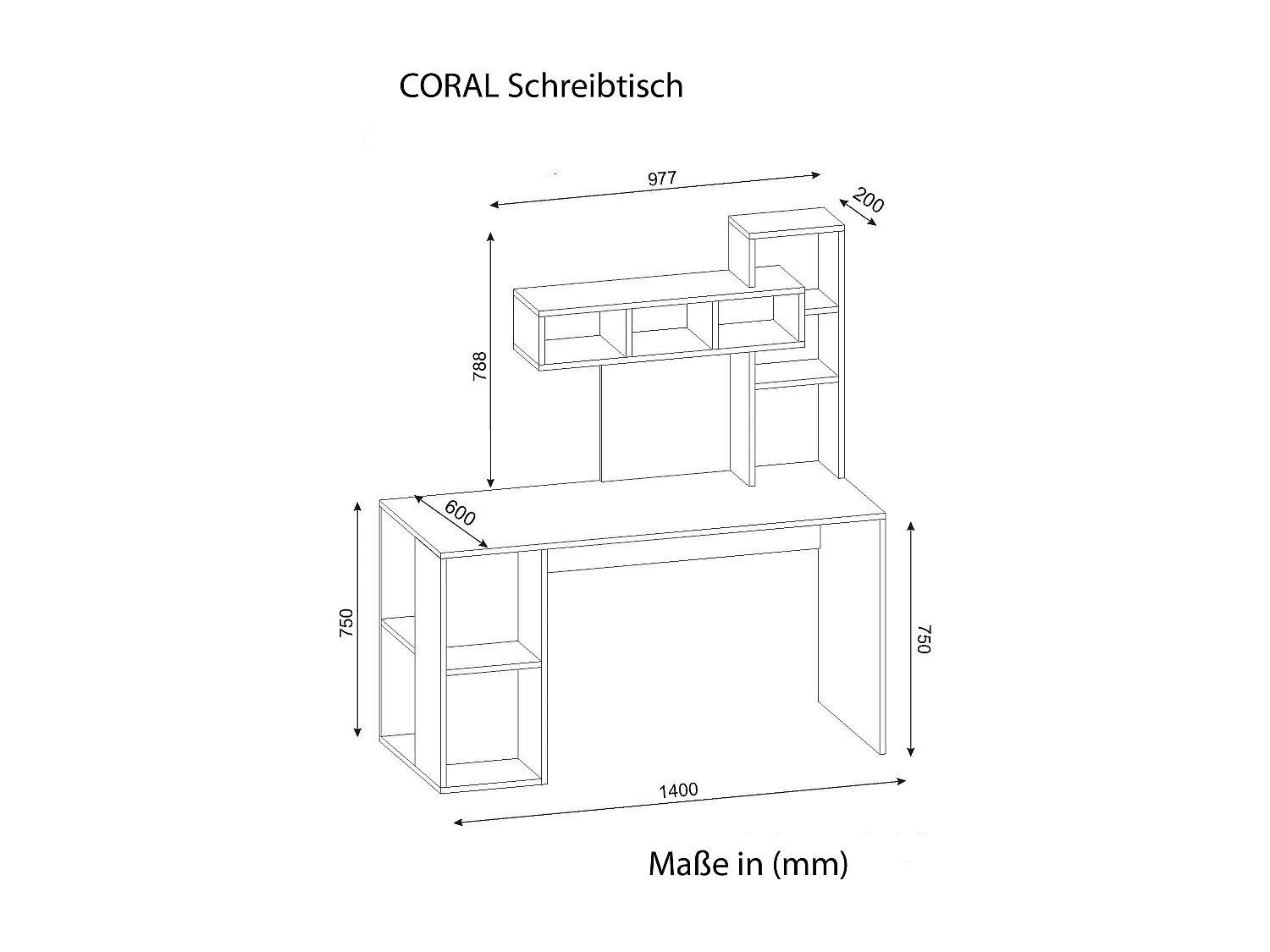 Schreibtisch Coral Weiß Walnuss