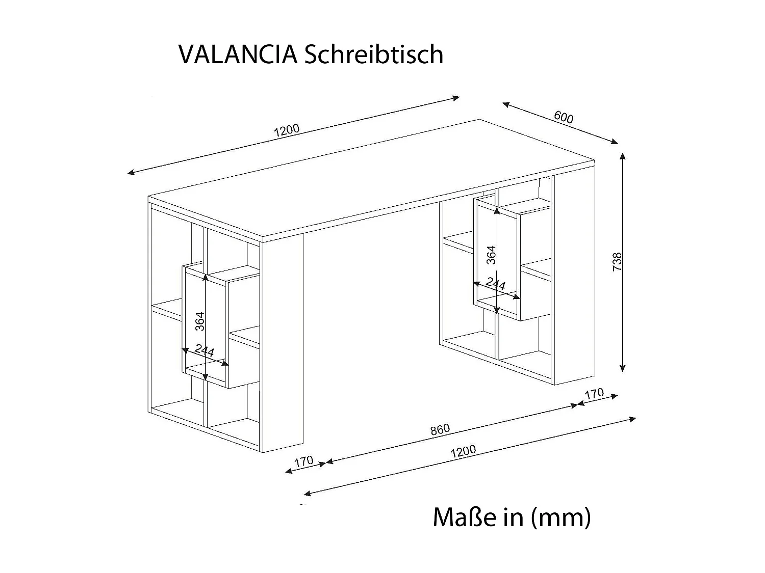 Schreibtisch Valancia Weiß