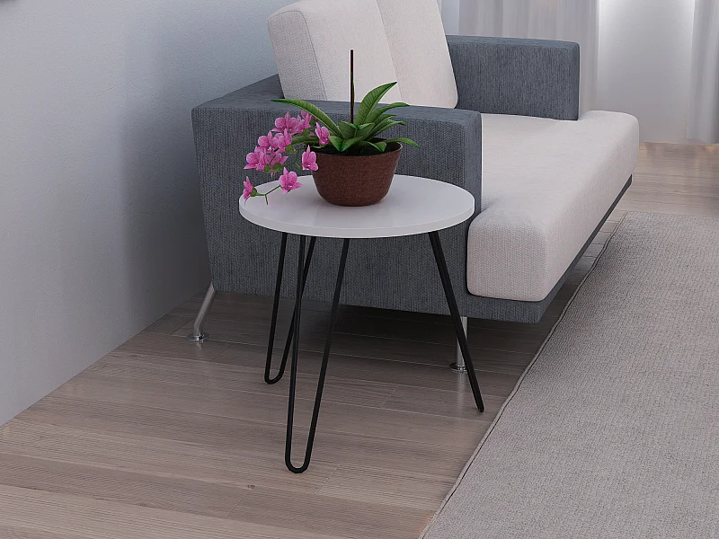 Beistelltisch Beren mit Metallfüße Weiß