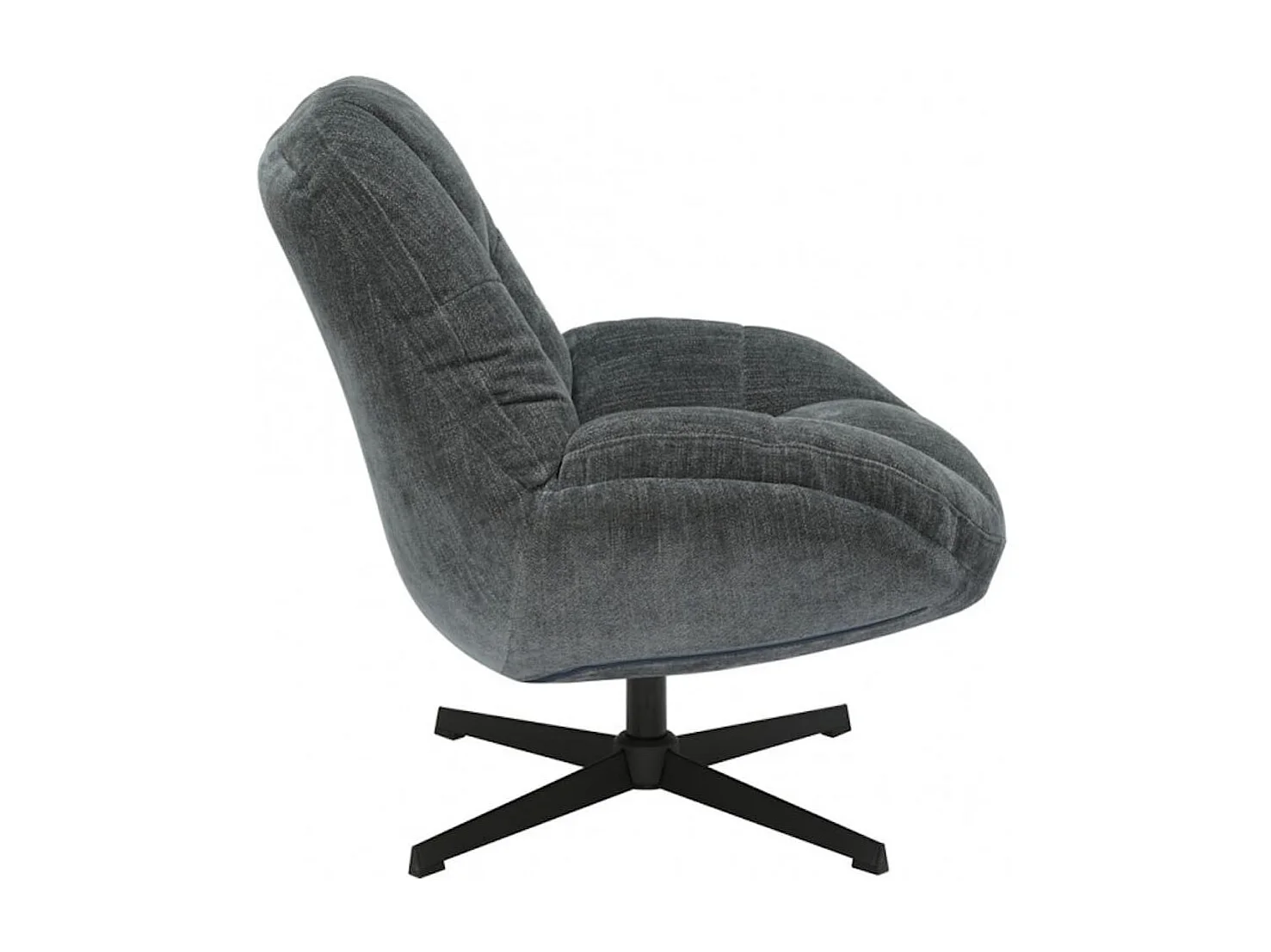 NOAM - Fauteuil Pivotant En Tissu Polyester Gris