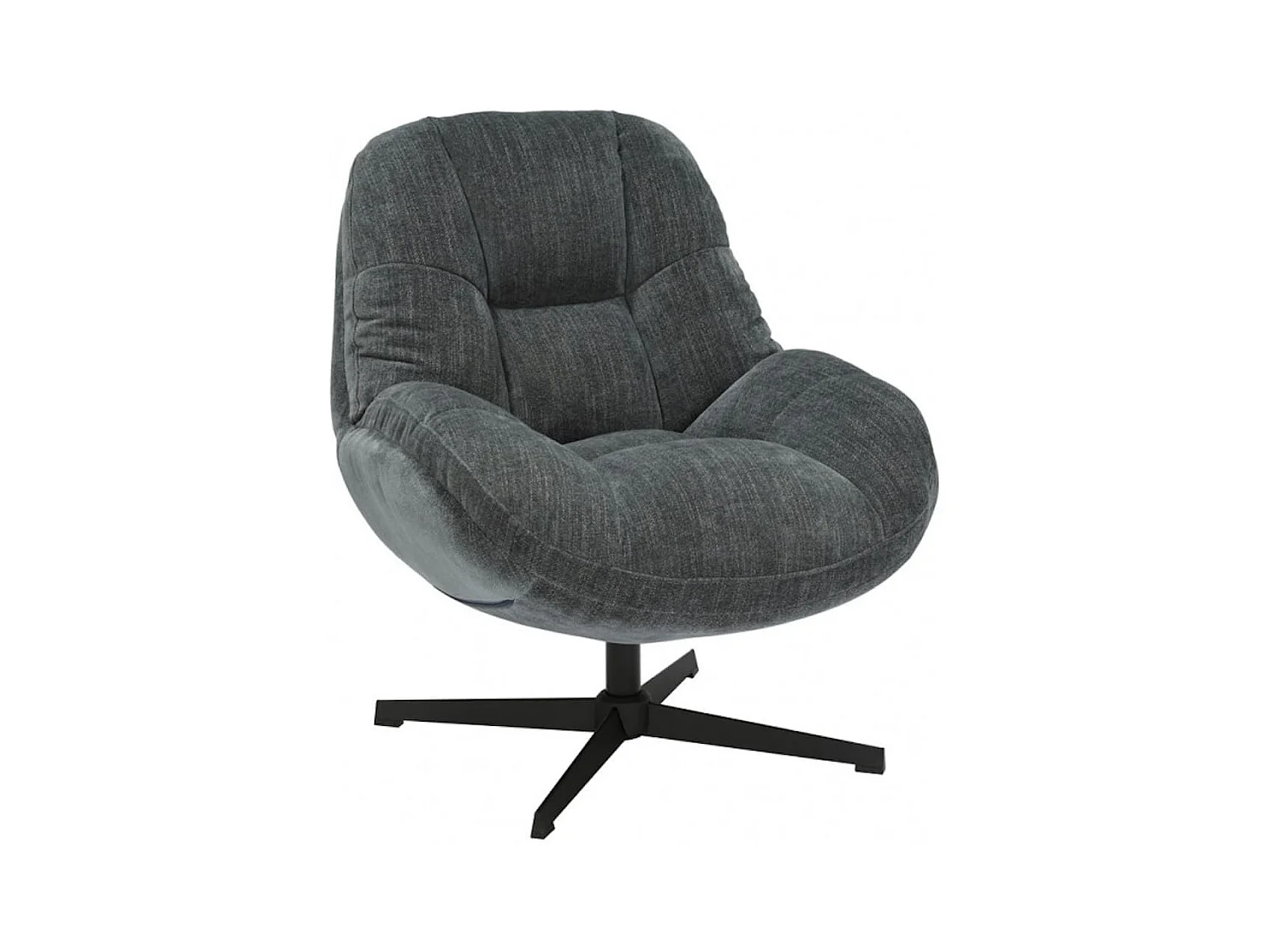 NOAM - Fauteuil Pivotant En Tissu Polyester Gris