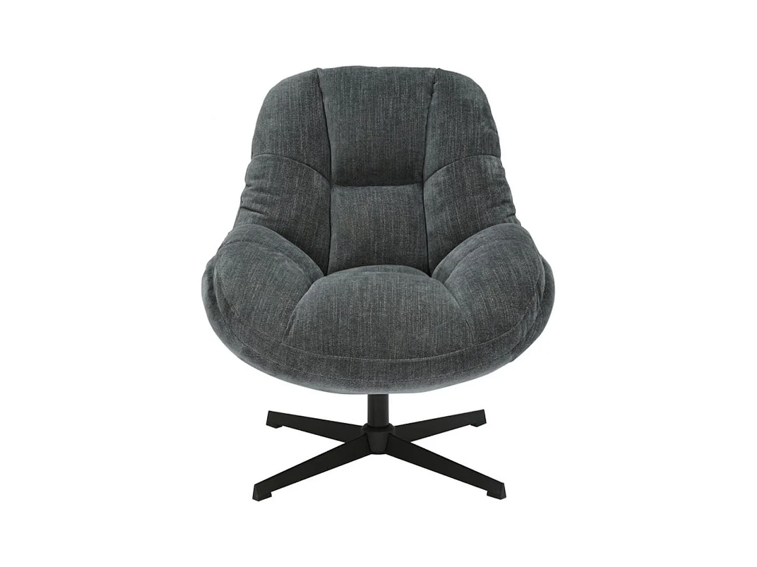 NOAM - Fauteuil Pivotant En Tissu Polyester Gris
