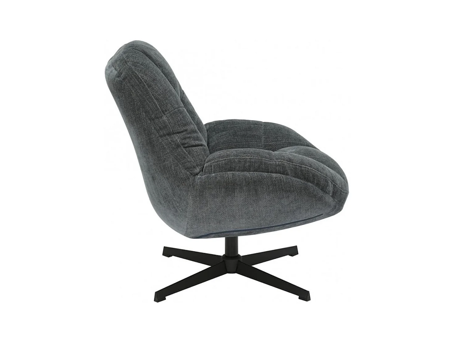 NOAM - Fauteuil Pivotant En Tissu Polyester Gris