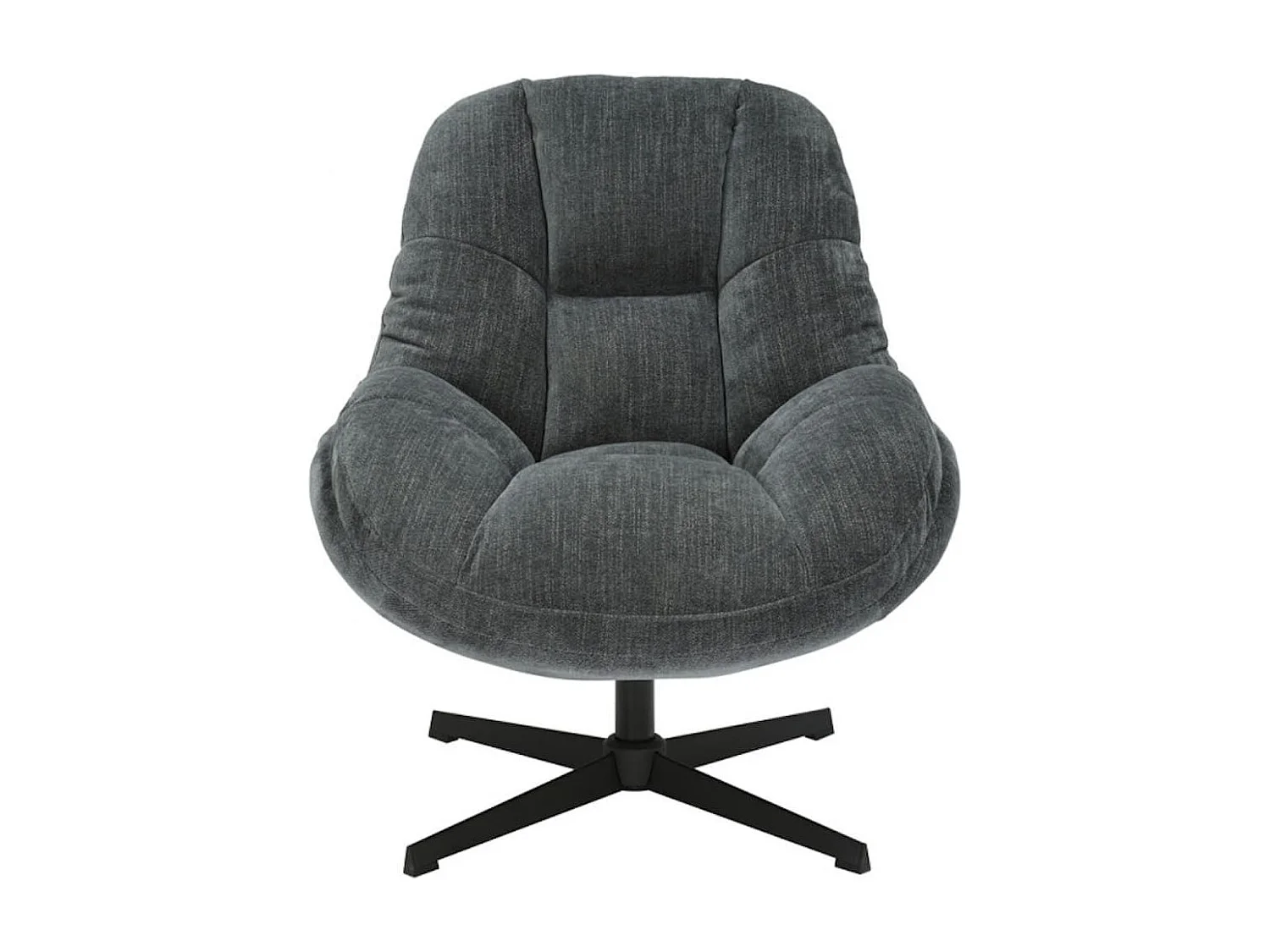 NOAM - Fauteuil Pivotant En Tissu Polyester Gris