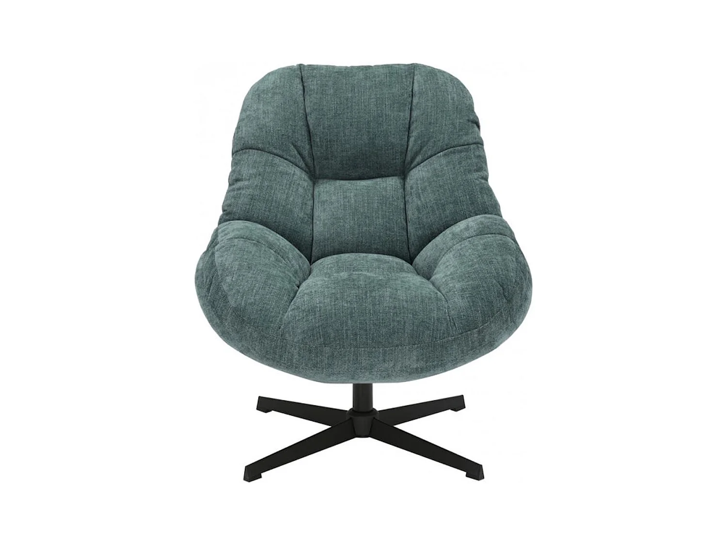 NOAM - Fauteuil Pivotant En Tissu Polyester Vert bleuté