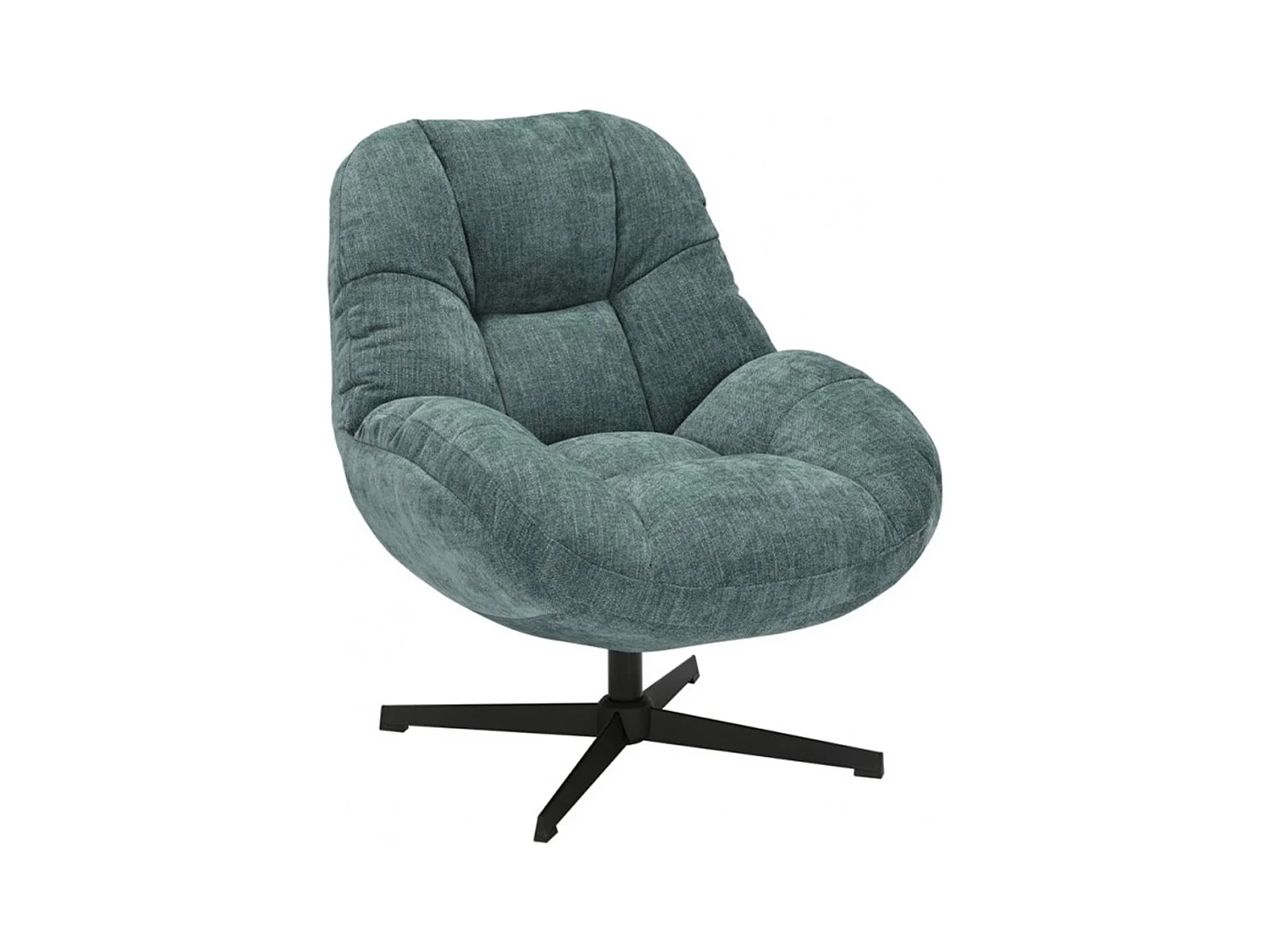 NOAM - Fauteuil Pivotant En Tissu Polyester Vert bleuté