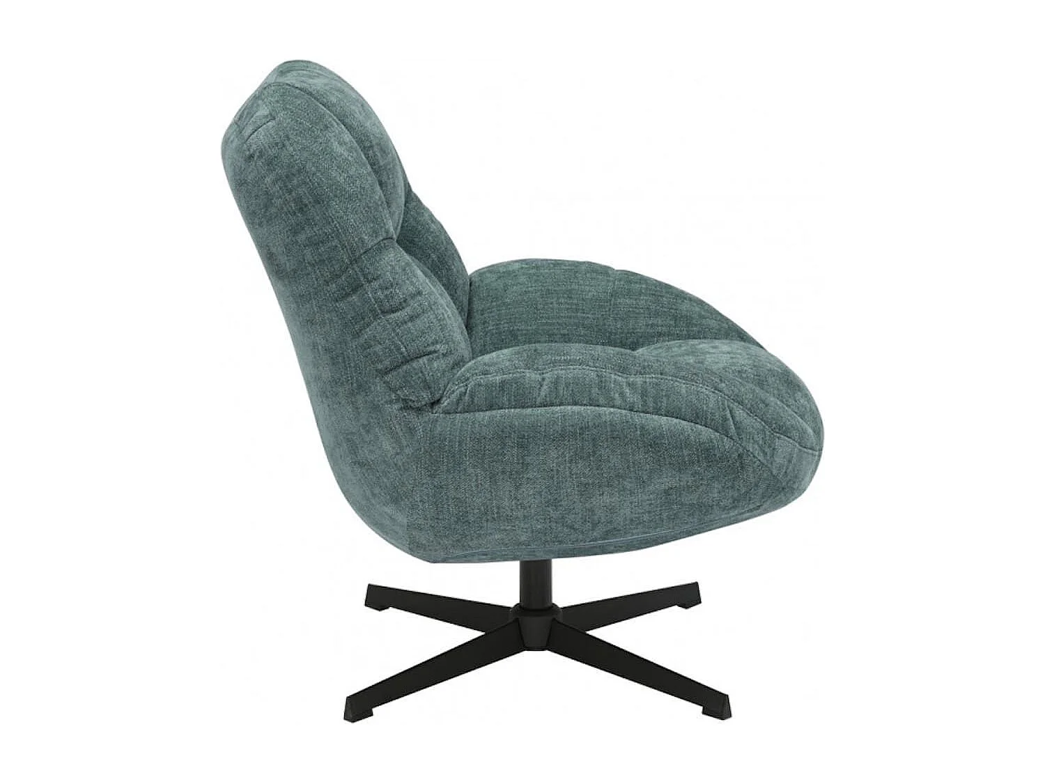NOAM - Fauteuil Pivotant En Tissu Polyester Vert bleuté