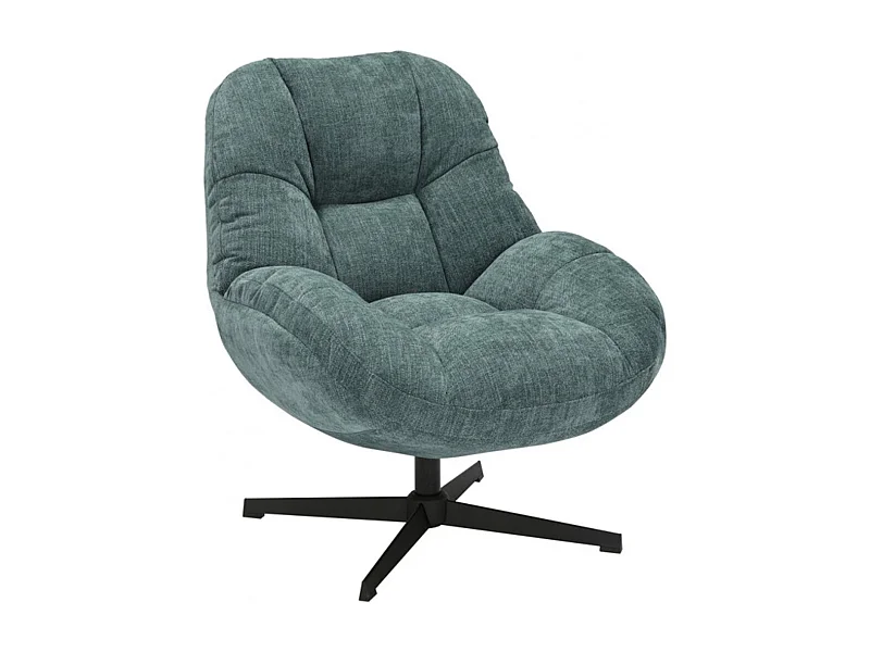 NOAM - Fauteuil Pivotant En Tissu Polyester Vert bleuté