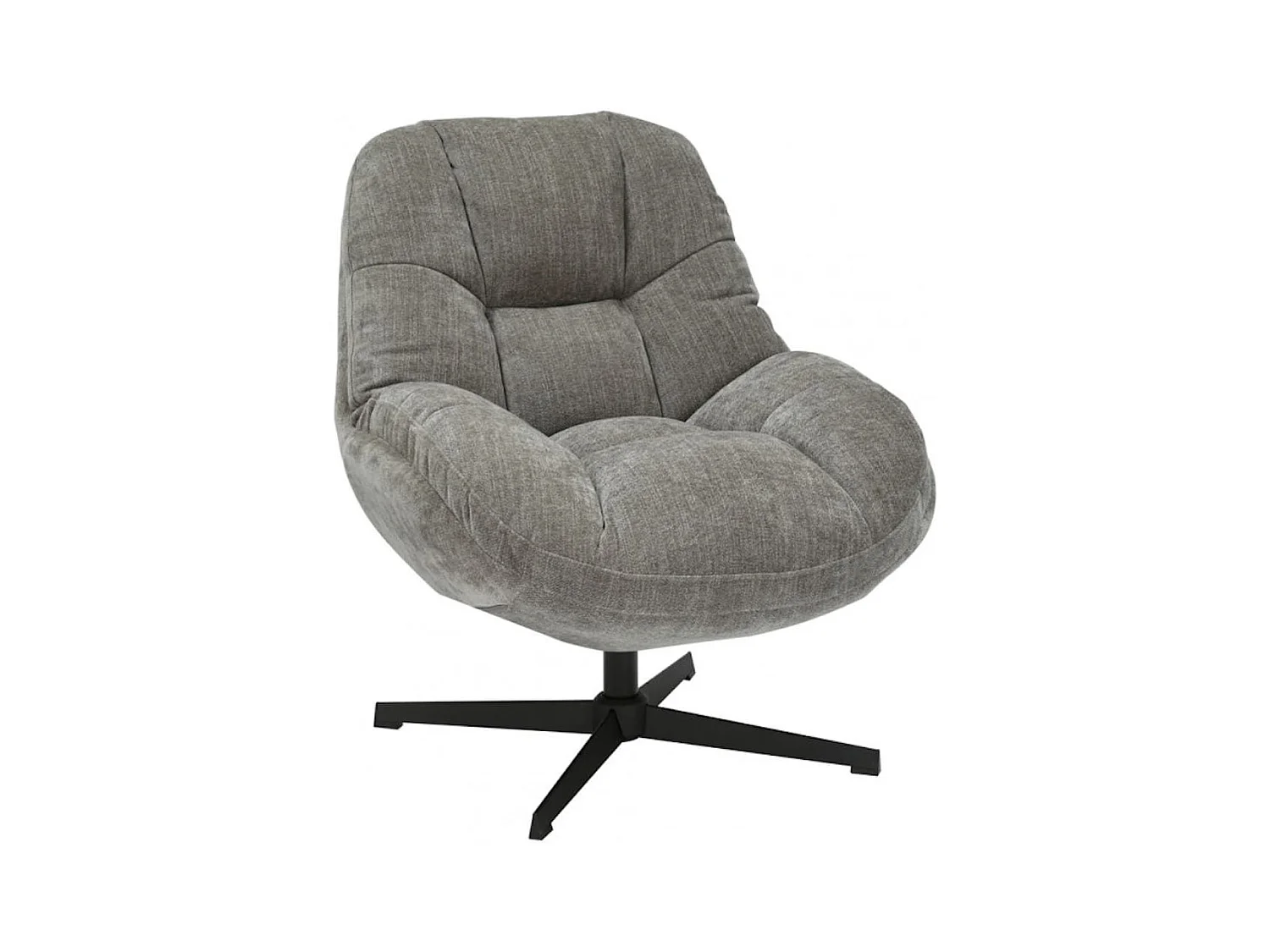 NOAM - Fauteuil Pivotant En Tissu Polyester Brun