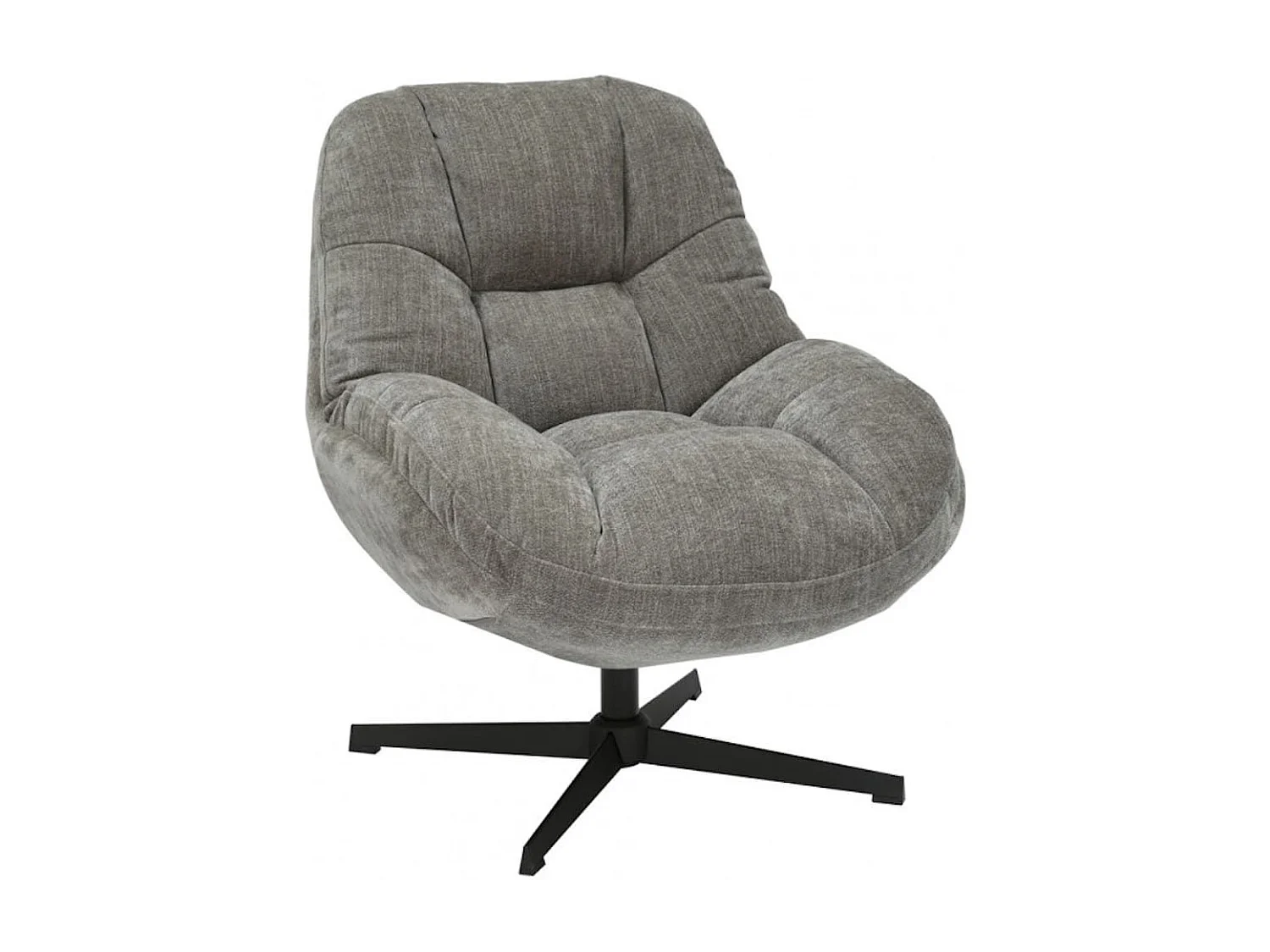 NOAM - Fauteuil Pivotant En Tissu Polyester Brun