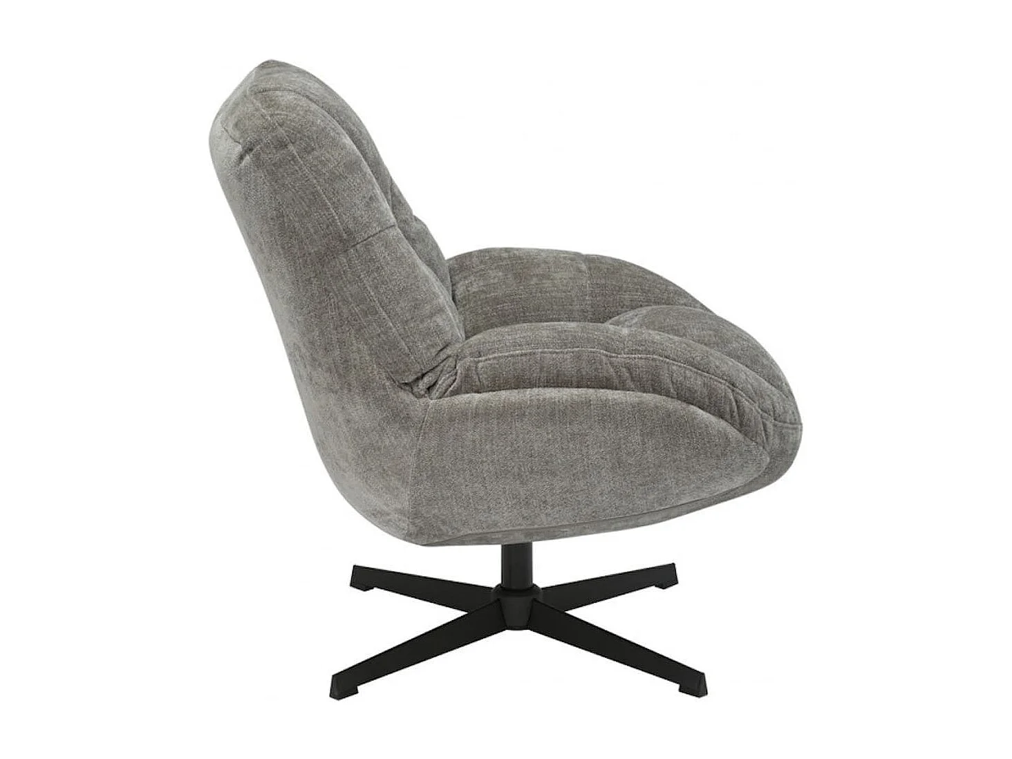 NOAM - Fauteuil Pivotant En Tissu Polyester Brun