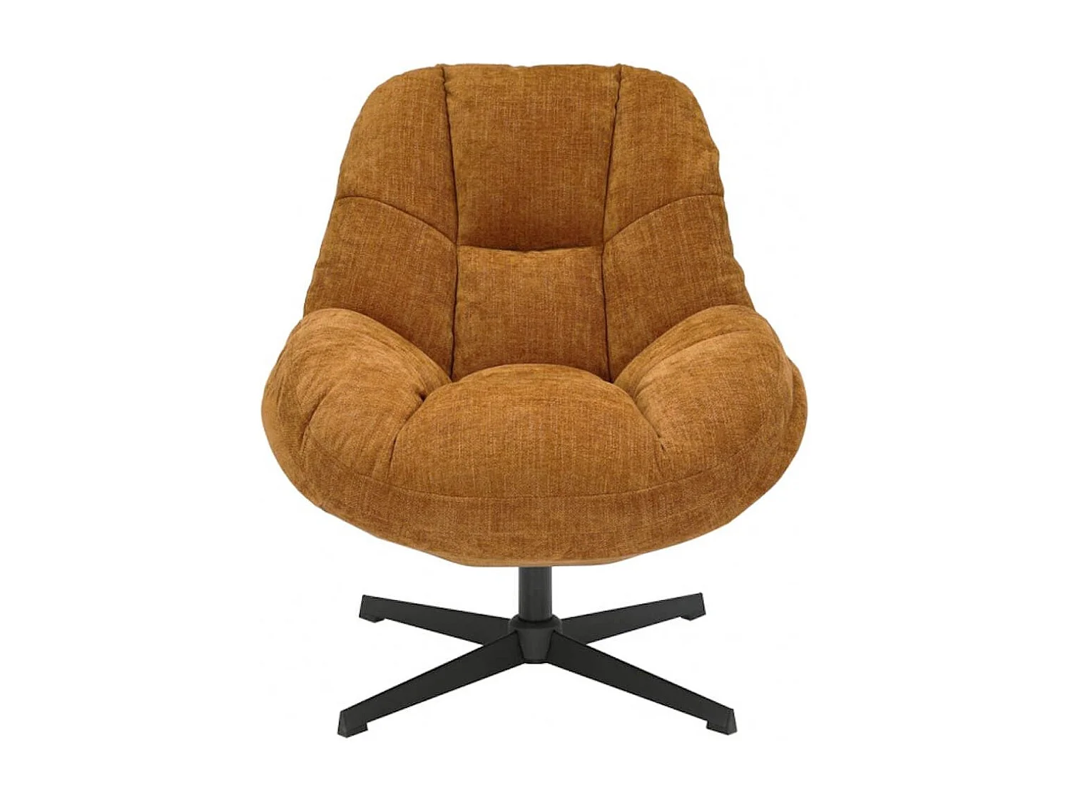 NOAM - Fauteuil Pivotant En Tissu Polyester Jaune