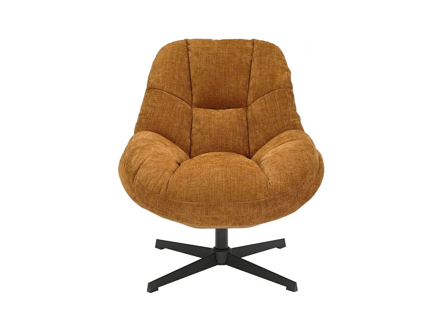 NOAM - Fauteuil Pivotant En Tissu Polyester Jaune