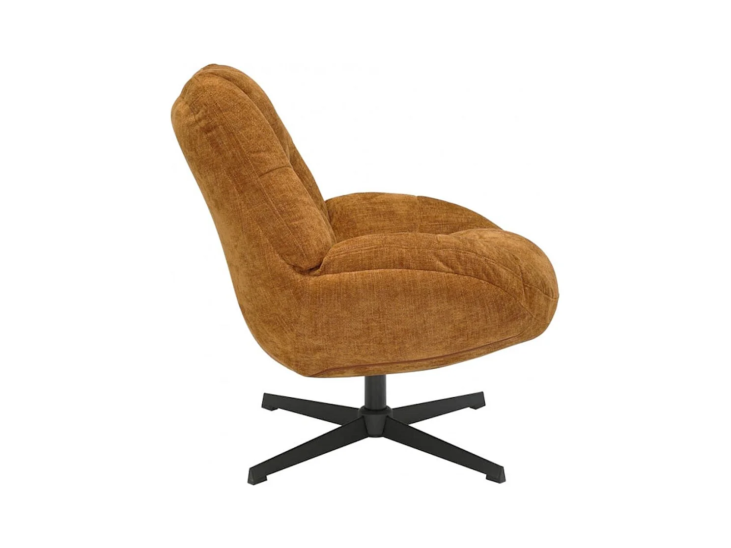 NOAM - Fauteuil Pivotant En Tissu Polyester Jaune