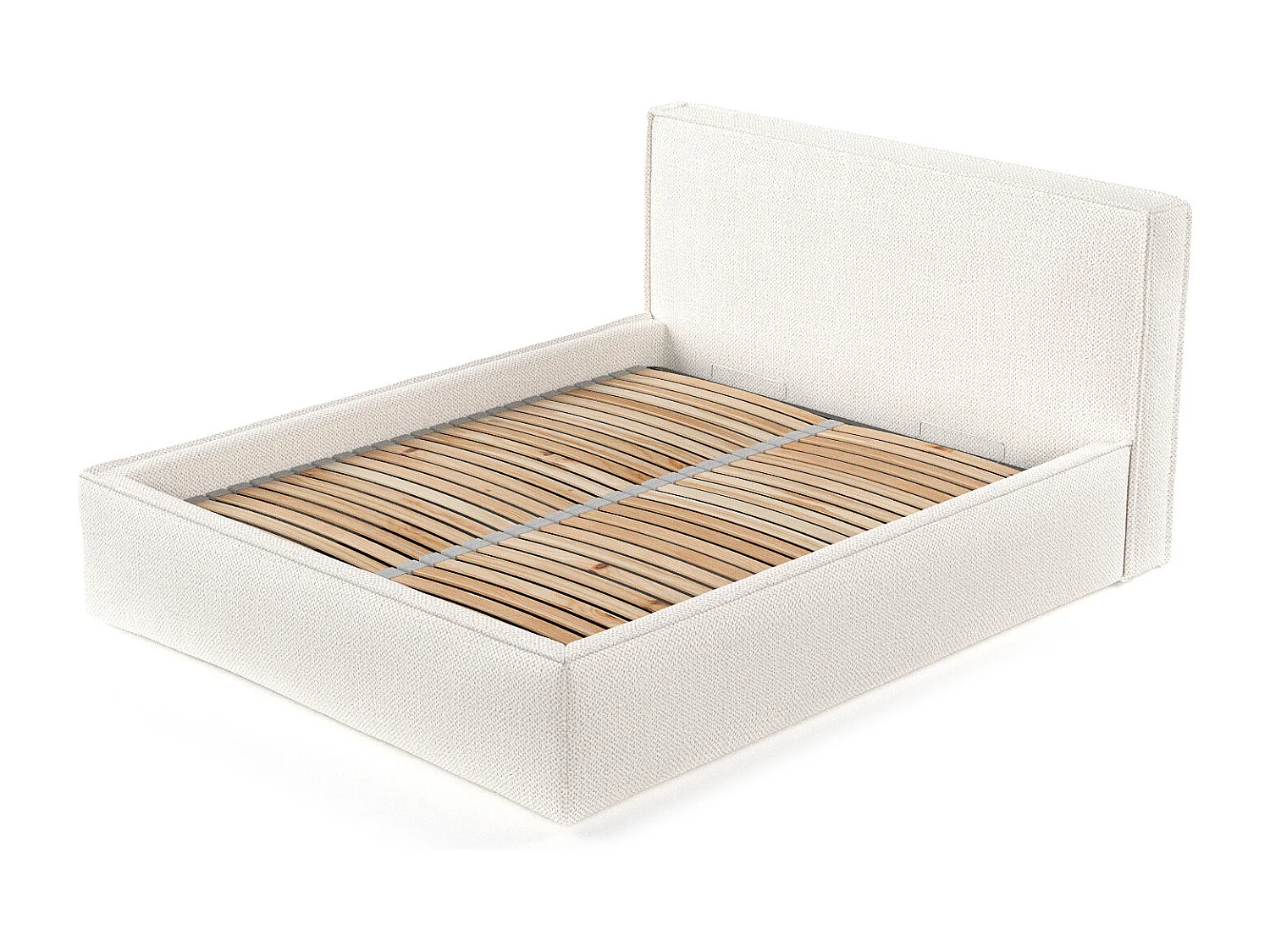 Lit coffre Lounge - 180 x 200 cm - chenille - couleur ivoire