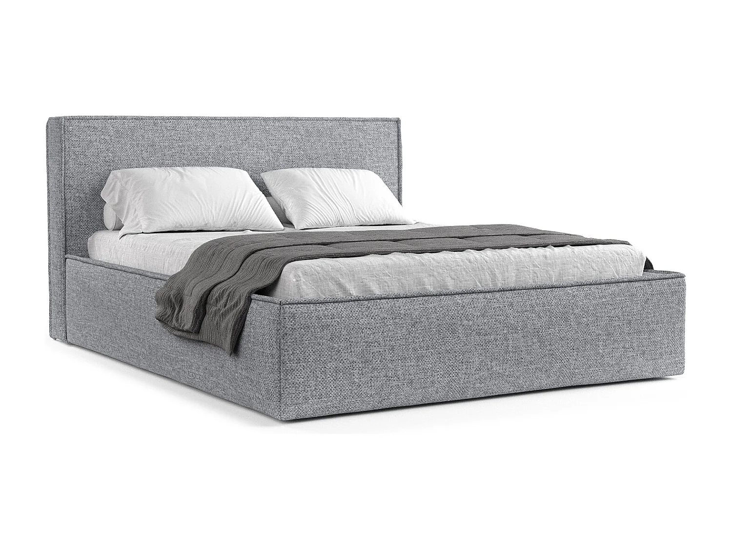 Polsterbett Lounge - 200 x 200 cm - Chenille-Stoff - dunkelgrau