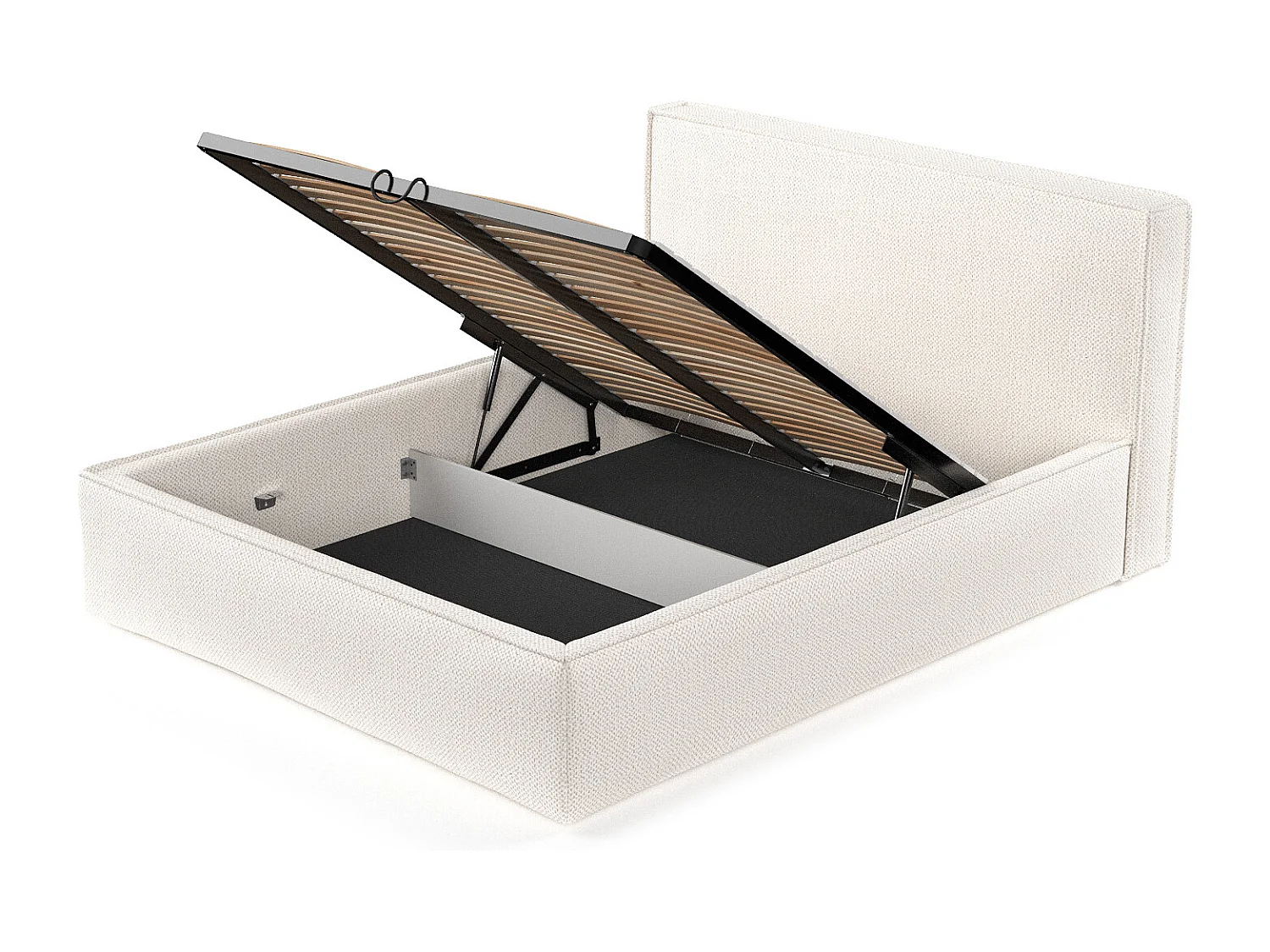 Łóżko tapicerowane Lounge - 160 x 200 cm - szenil - kość słoniowa