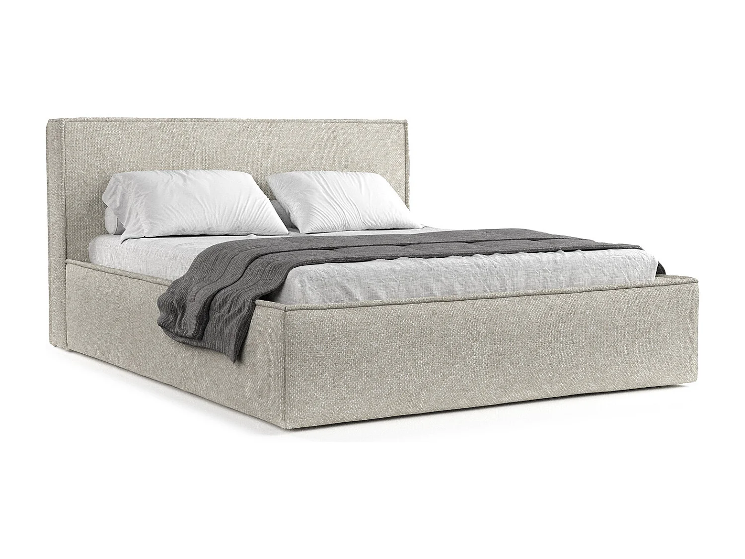 Polsterbett Lounge - 200 x 200 cm - Chenille-Stoff - beige