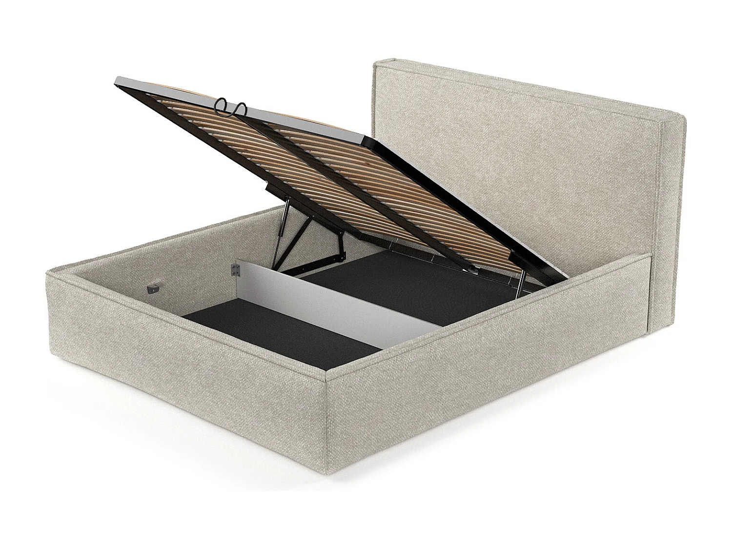 Polsterbett Lounge - 160 x 200 cm - Chenille-Stoff - beige