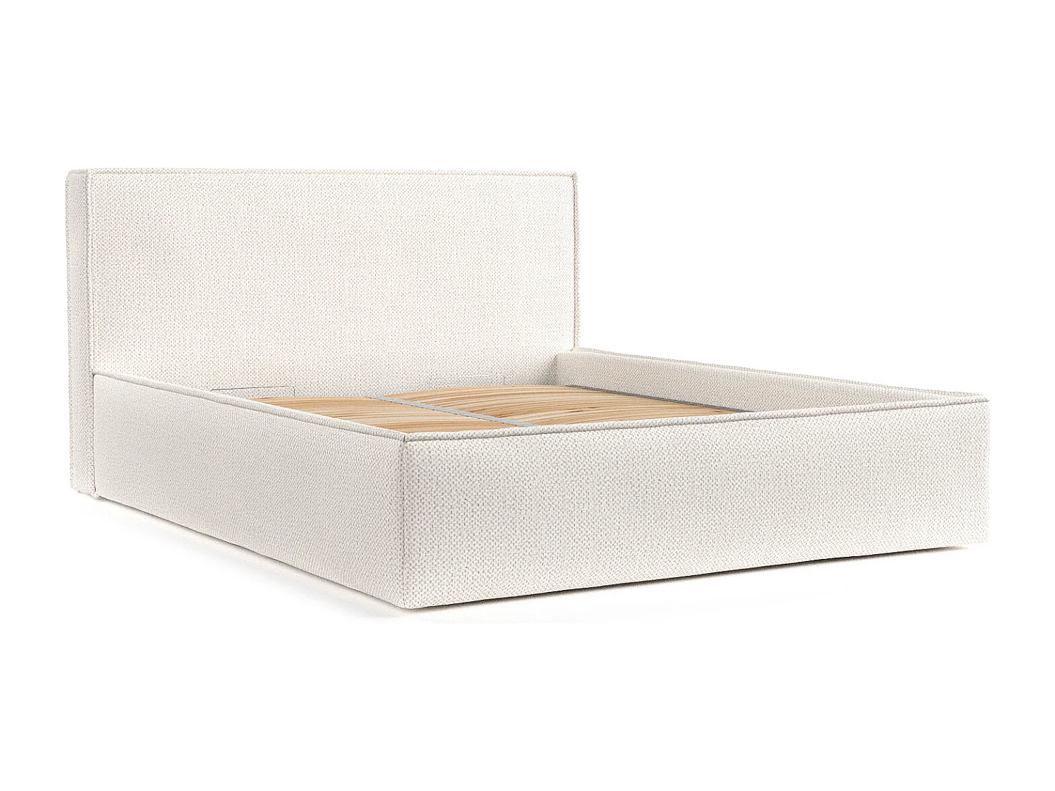 Polsterbett Lounge - 120 x 200 cm - Chenille-Stoff - elfenbeinfarbe