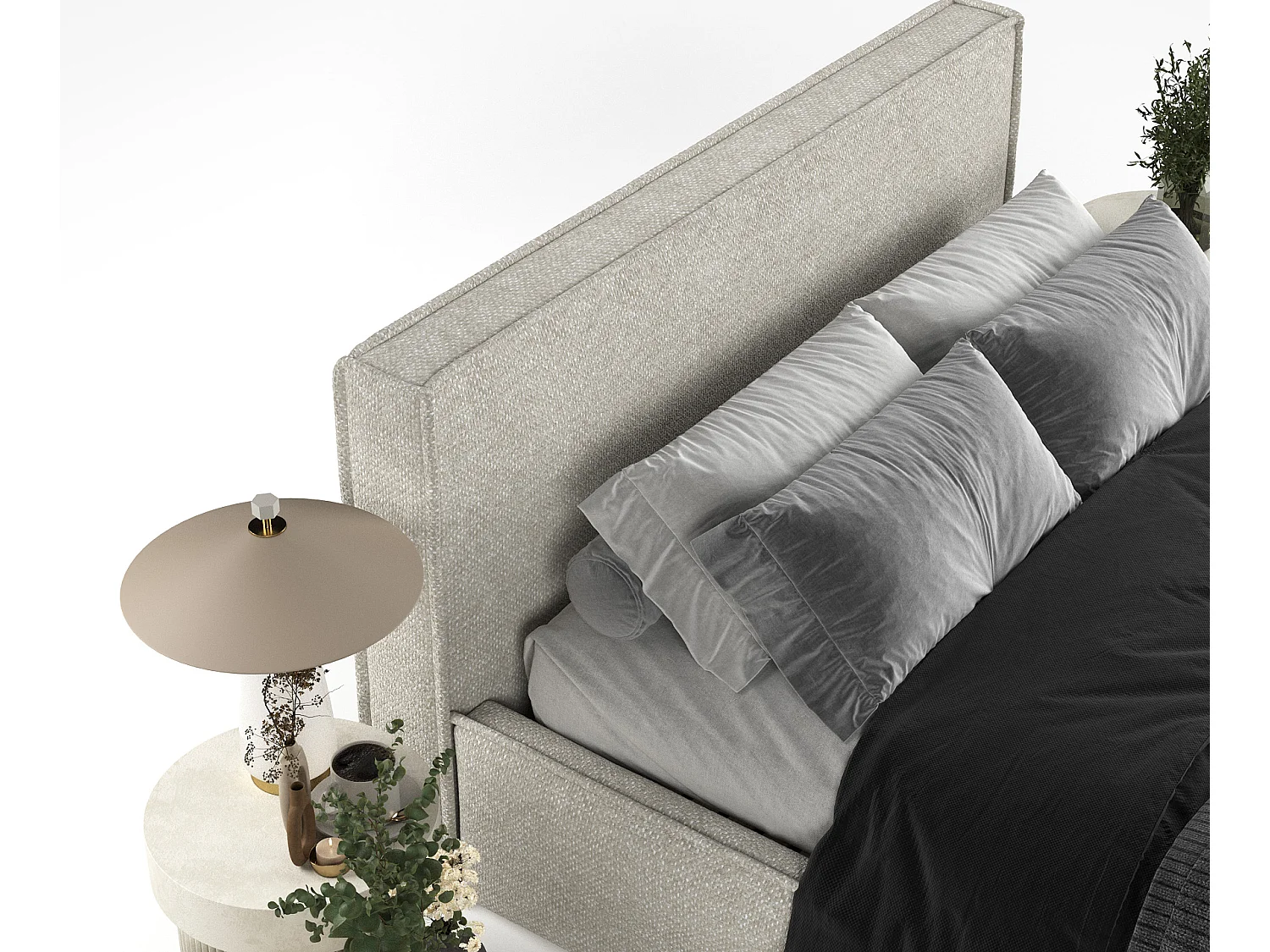 Polsterbett Lounge - 120 x 200 cm - Chenille-Stoff - beige