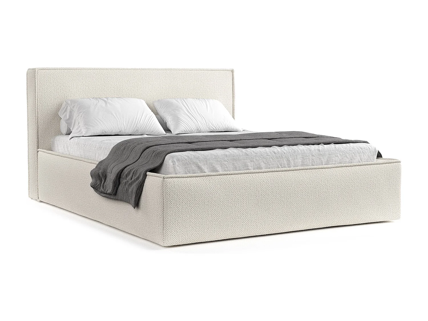 Polsterbett Lounge - 120 x 200 cm - Chenille-Stoff - écru