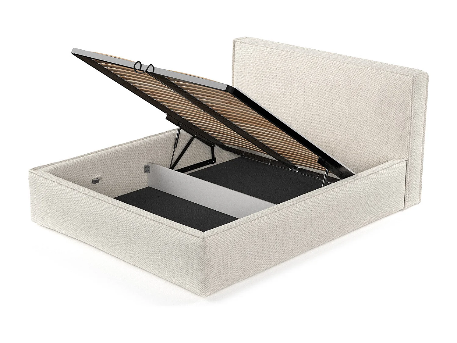 Polsterbett Lounge - 120 x 200 cm - Chenille-Stoff - écru