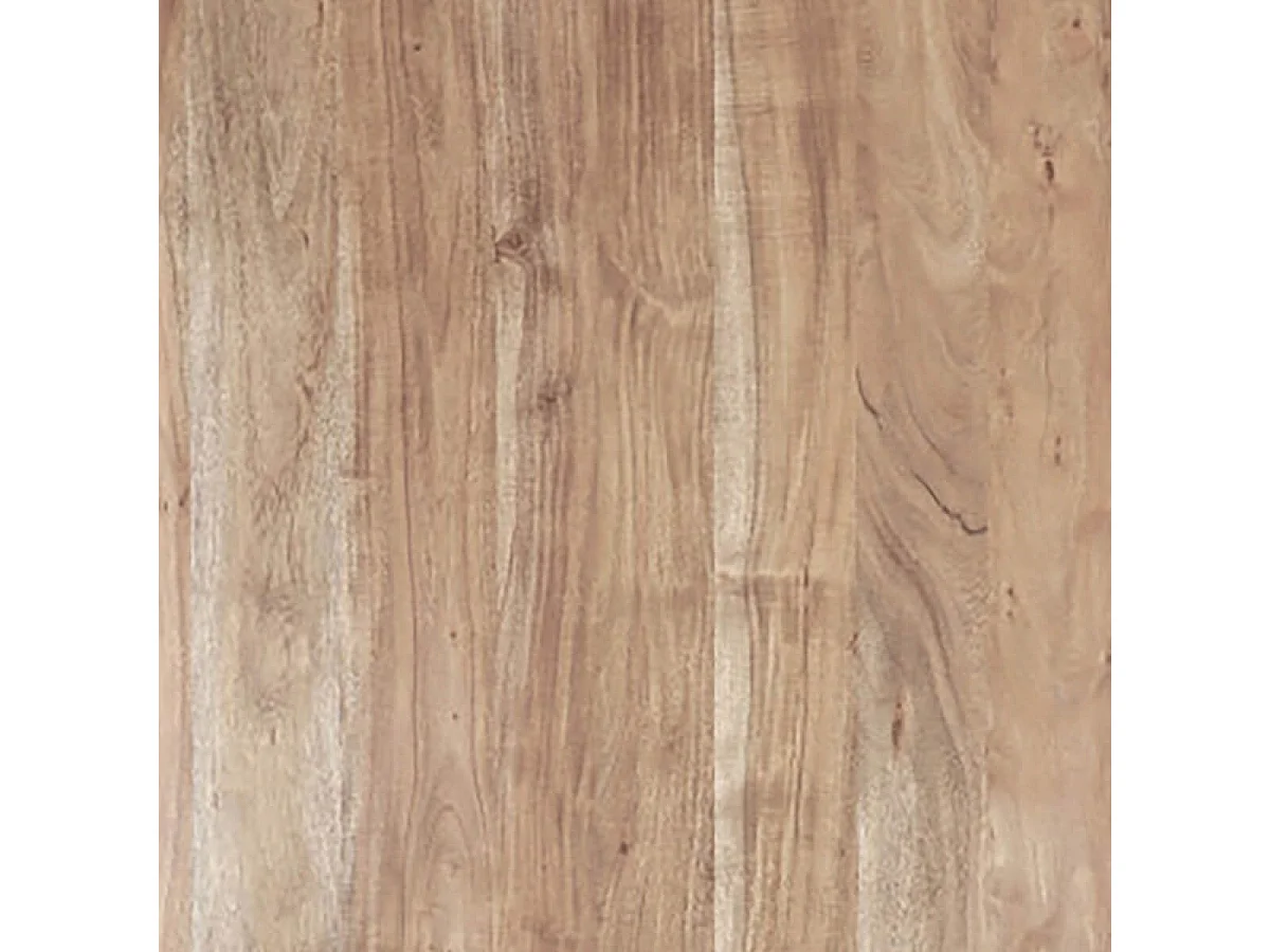 MYLONIS - Console Plateau en Acacia Massif Pieds Métal Noir Forme Papillon