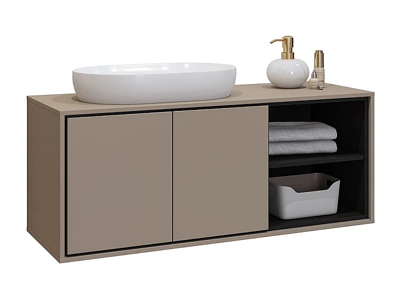 Meuble sous vasque de salle de bain 120 cm GOBI coloris marron