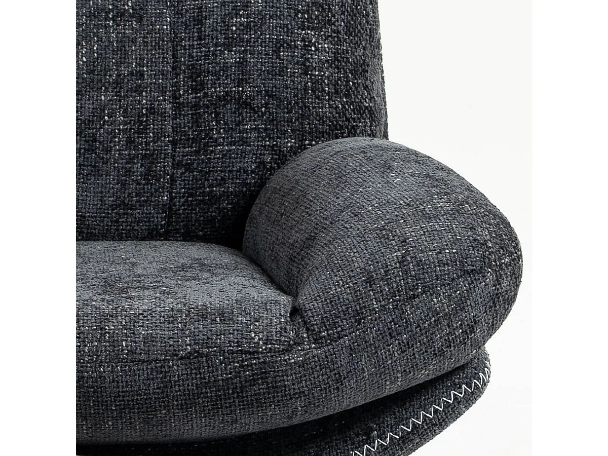 LOAM - Fauteuil Pivotant Inclinaison Réglable avec Repose Pieds Tissu Gris