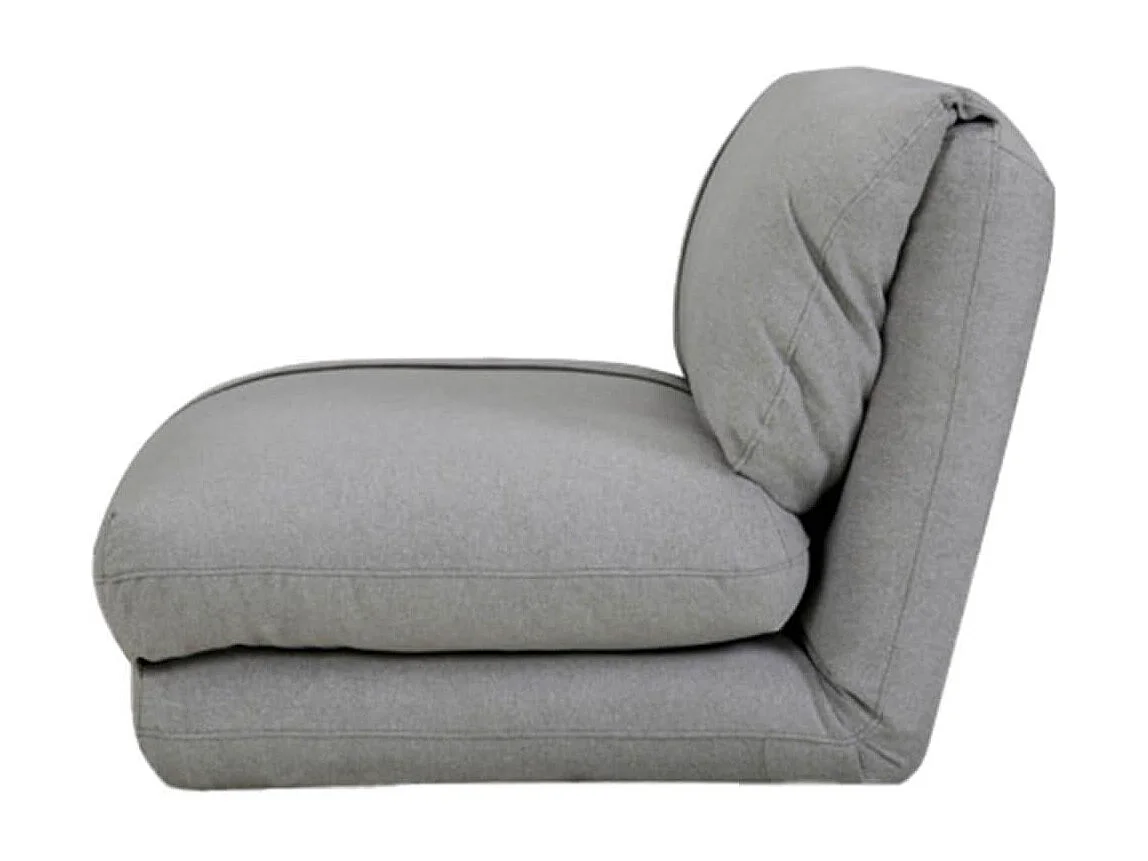 BASILUS - Chauffeuse Convertible Multipositions Tissu Gris Chiné avec bande Noire