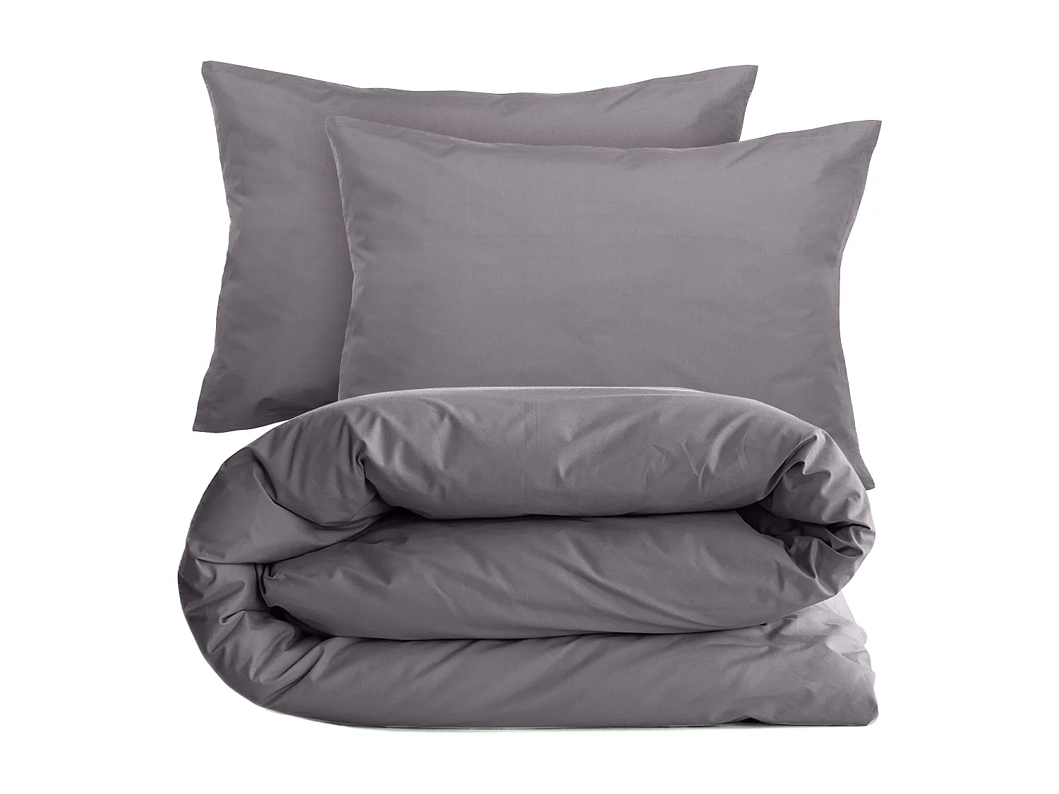 Parure de lit 140x200 cm set 50x70 cm percale MANOIR gris Ardoise