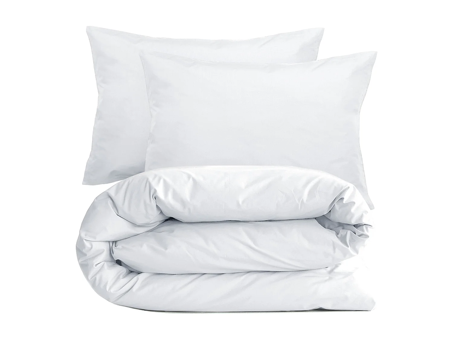 Parure de lit 280x240 cm set 50x70 cm percale MANOIR blanc Neige