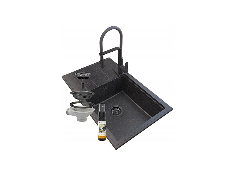ÉVIER GRANIT LOUIS SIPHON GRANIT BAT VEGAS NOIR
